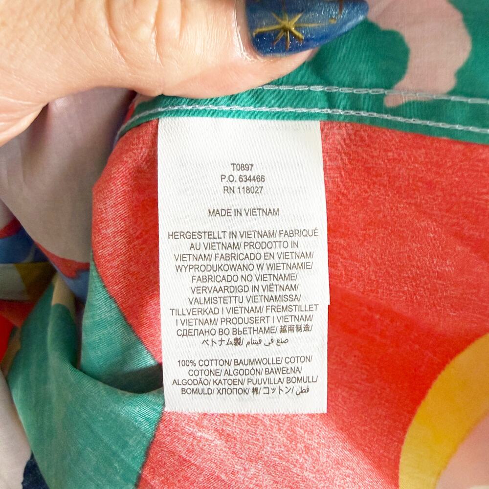 NWT Boden Multicolor Abstract Outdoor Scene Long Sleeve Button Down 100% Cotton - Picture 8 of 11